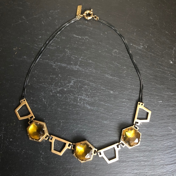 Madewell 1937 Art Deco Necklace Topaz Crystals - Picture 2 of 8